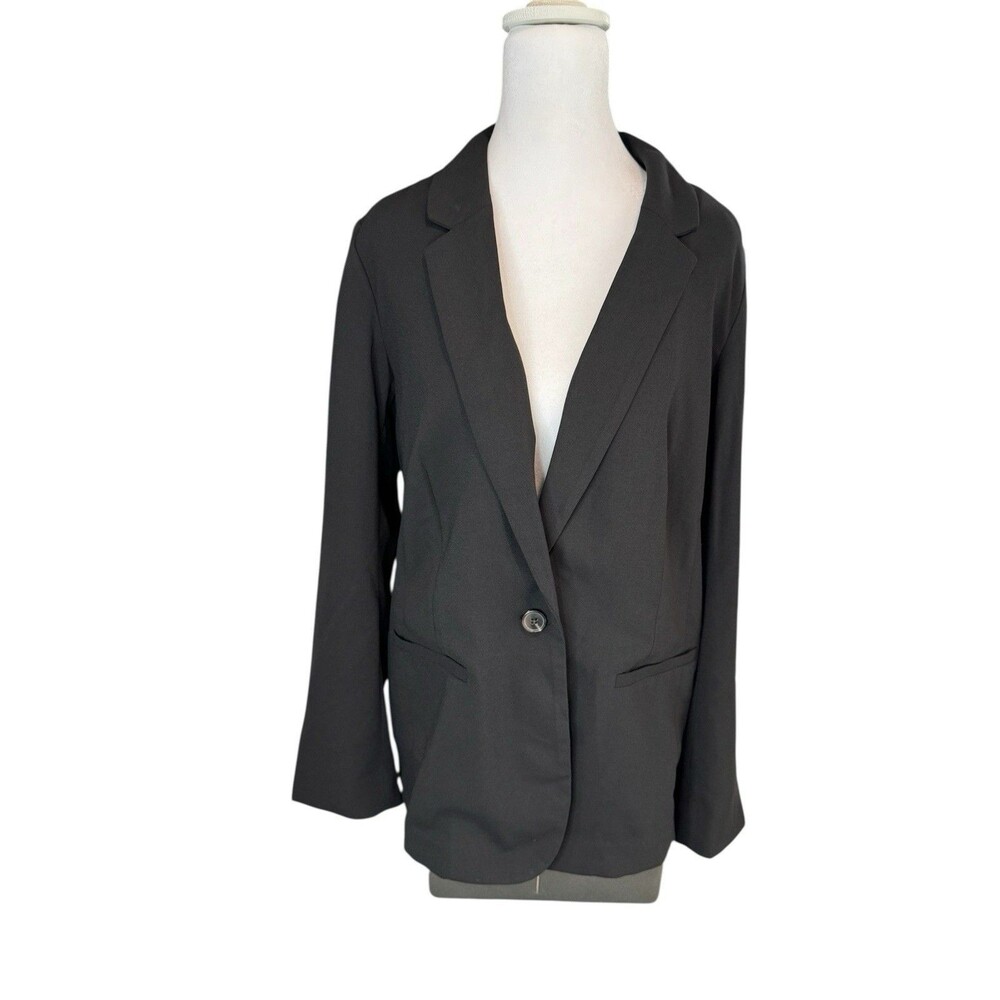 LC Lauren Conrad Blazer  Medium Black Jacket Notch Collar 1-Button NWT Women's